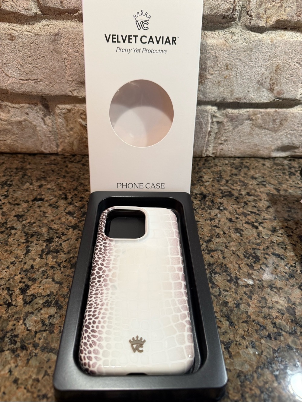 Velvet Caviar White & Pink Ombre Croc Phone Case